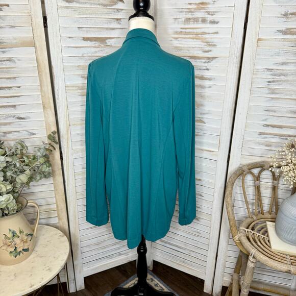 J. JILL WEAREVER COLLECTION Women's L Ponte Knit Button Blazer Career Beachy - Picture 13 of 15